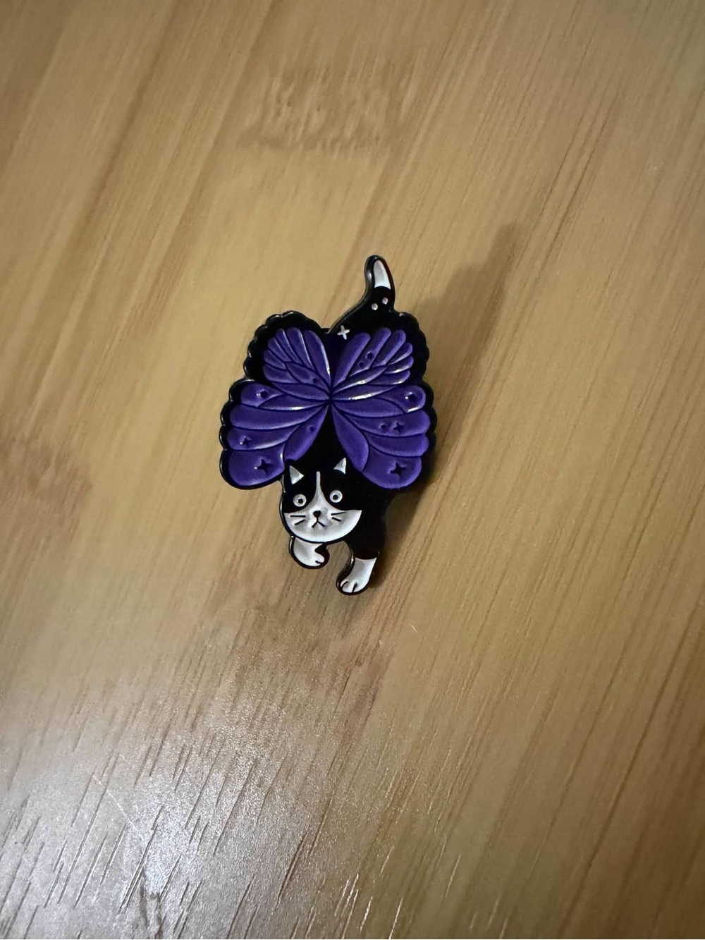 Purple Butterfly Cat Enamel Pin